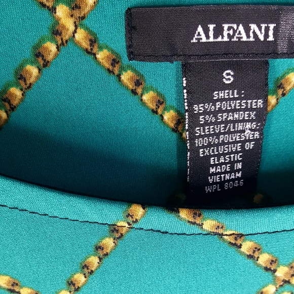 Alfani💚Balloon Chiffon Sleeve Multi-Color Geometric Top - Picture 7 of 8